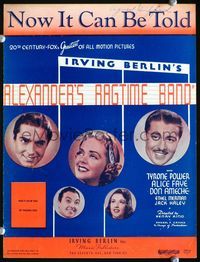 2k550 ALEXANDER'S RAGTIME BAND sheet music '38 Tyrone Power, Alice Faye, Don Ameche, Irving Berlin