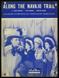 2k551 ALONG THE NAVAJO TRAIL movie sheet music '45 great image of Bing Crosby & The Andrews Sisters!