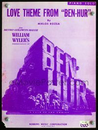 2k562 BEN-HUR movie sheet music '60 Charlton Heston, William Wyler classic!