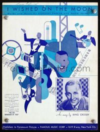 2k563 BIG BROADCAST OF 1936 movie sheet music '36 cool deco artwork, plus portrait of Bing Crosby!