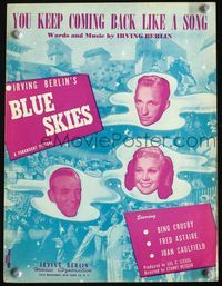 2k566 BLUE SKIES movie sheet music '46 Joan Caulfield, Fred Astaire & Bing Crosby, Irving Berlin!
