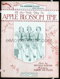2k570 BUCK PRIVATES movie sheet music '40 great image of The Andrews Sisters in uniform saluting!