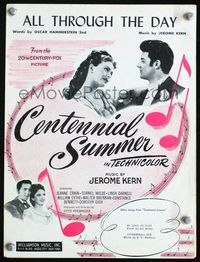 2k573 CENTENNIAL SUMMER sheet music '46 Jeanne Crain, Cornel Wilde, Linda Darnell, Otto Preminger
