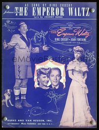 2k595 EMPEROR WALTZ movie sheet music '48 great images of Bing Crosby & Joan Fontaine!