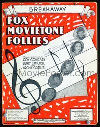 2k604 FOX MOVIETONE FOLLIES OF 1929 signed sheet music '29 by Sue Carol Ladd, great musical art!