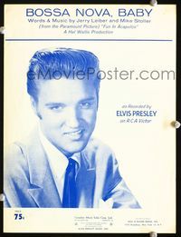 2k606 FUN IN ACAPULCO movie sheet music '63 great close up of Elvis Presley with crooked smile!