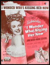 2k636 I WONDER WHO'S KISSING HER NOW movie sheet music '47 sexiest images of June Haver!