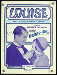2k642 INNOCENTS OF PARIS sheet music '29 romantic close up of Maurice Chevalier & Sylvia Beecher!