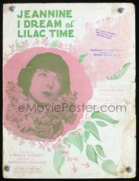 2k657 LILAC TIME movie sheet music '28 artwork of Colleen Moore with lilacs around her!
