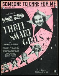 2k546 3 SMART GIRLS movie sheet music '36 Deanna Durbin, Binnie Barnes, Ray Milland