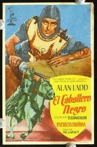 2k314 BLACK KNIGHT Spanish movie herald '54 Alan Ladd, Patricia Medina