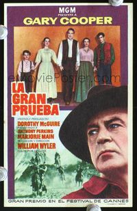 2k321 FRIENDLY PERSUASION Spanish movie herald '56 Gary Cooper, Dorothy McGuire