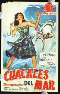 2k326 HURRICANE SMITH Spanish movie herald '52 sexy tropical babe Yvonne De Carlo!