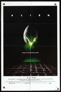 2n346 ALIEN one-sheet '79 Ridley Scott outer space sci-fi monster classic, cool hatching egg image!