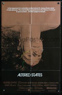2n350 ALTERED STATES int'l foil 1sheet '80 William Hurt, Paddy Chayefsky, Ken Russell, cool image!