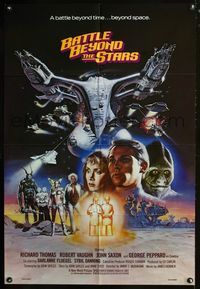 2n380 BATTLE BEYOND THE STARS one-sheet '80 Richard Thomas, Robert Vaughn, Gary Meyer sci-fi art!