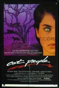 2n423 CAT PEOPLE style B one-sheet poster '82 Paul Schrader, sexy Nastassja Kinski isn't human!