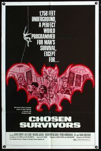 2n433 CHOSEN SURVIVORS one-sheet '74 Jackie Cooper in a perfect world programmed for man's survival!