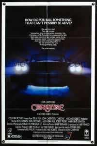 2n434 CHRISTINE one-sheet '83 written by Stephen King, directed by John Carpenter, creepy car image!