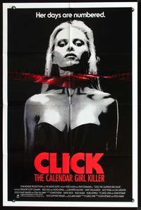 2n437 CLICK THE CALENDAR GIRL KILLER one-sheet '90 great image of sexy babe strangled by film strip!