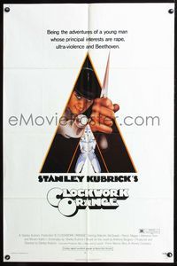 2n438 CLOCKWORK ORANGE 1sheet '72 Stanley Kubrick classic, Phillip Castle art of Malcolm McDowell!