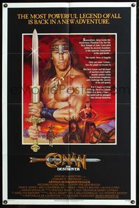2n449 CONAN THE DESTROYER one-sheet '84 Arnold Schwarzenegger is the most powerful legend of all!