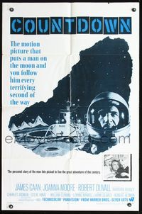 2n456 COUNTDOWN 1sheet '68 Robert Altman, spaceman James Caan in the great adventure of the century!