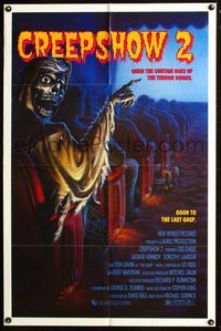 2n468 CREEPSHOW 2 one-sheet poster '87 Tom Savini, great Winters artwork of skeleton guy in theater!