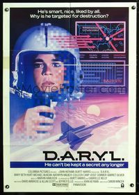 2n485 DARYL int'l one-sheet movie poster '85 cool art of government-created android Barret Oliver!