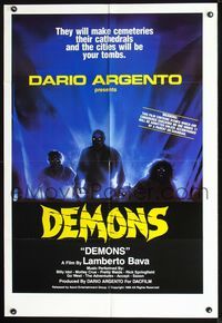 2n507 DEMONS one-sheet '85 the cities will be your tombs, cool artwork of monsters by E. Sciotti!