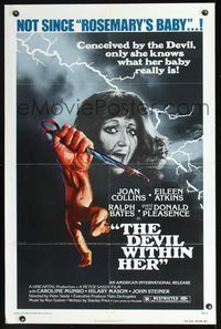 2n509 DEVIL WITHIN HER one-sheet '76 conceived by the Devil, only she knows what her baby really is!