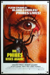2n520 DR. PHIBES RISES AGAIN 1sh '72 Vincent Price, classic super close up image of beetle in eye!