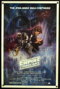 2n534 EMPIRE STRIKES BACK 1sh '80 cool Gone with the Wind style artwork by Roger Kastel!