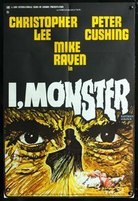 2n652 I, MONSTER English 1sheet '71 Christopher Lee, Peter Cushing, Dr. Jekyll & Mr. Hyde, cool art!