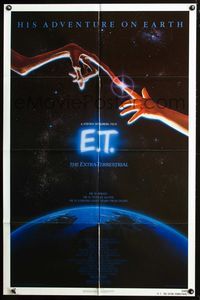 2n529 E.T. THE EXTRA TERRESTRIAL one-sheet poster '82 Steven Spielberg classic, John Alvin art!
