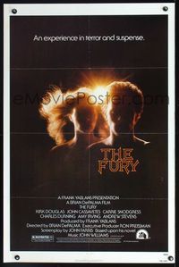 2n583 FURY one-sheet poster '78 Brian De Palma, Kirk Douglas, an experience in terror & suspense!