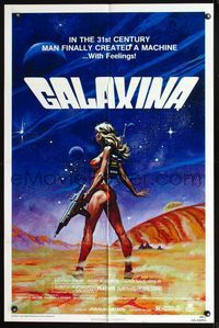 2n586 GALAXINA style A one-sheet '80 great sci-fi art of sexy Dorothy Stratten by Robert Tanenbaum!