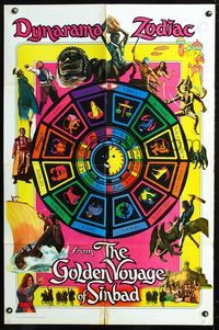 2n610 GOLDEN VOYAGE OF SINBAD one-sheet '73 Ray Harryhausen, cool different image of zodiac signs!