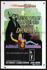2n620 GUESS WHAT HAPPENED TO COUNT DRACULA 1sh '70 art of vampire & victim, trip into a nightmare!