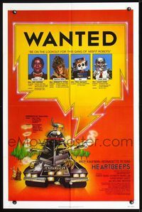 2n630 HEARTBEEPS one-sheet movie poster '81 Andy Kaufman, Bernadette Peters, really wacky robots!