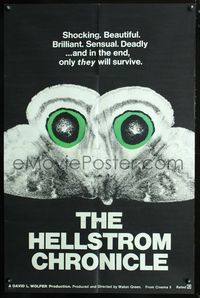 2n633 HELLSTROM CHRONICLE one-sheet '71 cool huge moth close up image, only THEY will survive!