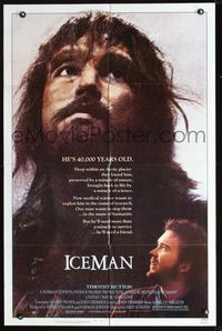 2n653 ICEMAN 1sheet '84 Fred Schepisi, John Lone is an unfrozen 40,000 year-old neanderthal caveman!