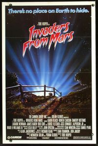2n662 INVADERS FROM MARS one-sheet '86 Tobe Hooper, art by Rider, there's no place on Earth to hide!