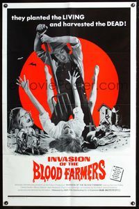 2n663 INVASION OF THE BLOOD FARMERS one-sheet '72 they planted the LIVING and harvested the DEAD!