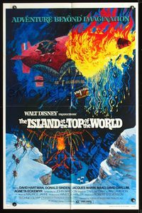 2n667 ISLAND AT THE TOP OF THE WORLD one-sheet poster '74 Disney's adventure beyond imagination!