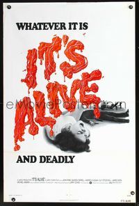 2n670 IT'S ALIVE one-sheet movie poster '74 Larry Cohen, whatever it is, it's deadly!