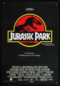 2n682 JURASSIC PARK int'l one-sheet '93 Steven Spielberg, Richard Attenborough re-creates dinosaurs!