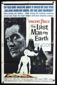 2n698 LAST MAN ON EARTH 1sheet '64 AIP, Vincent Price is among the lifeless, cool Reynold Brown art!