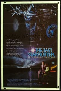 2n699 LAST STARFIGHTER one-sheet movie poster '84 Lance Guest, cool sci-fi art by C.D. de Mar!