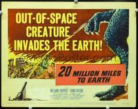 2n008 20 MILLION MILES TO EARTH TC '57 out-of-space creature invades the Earth, cool monster art!